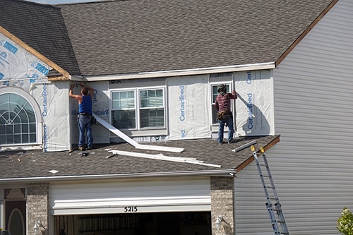 housewrap on new house build